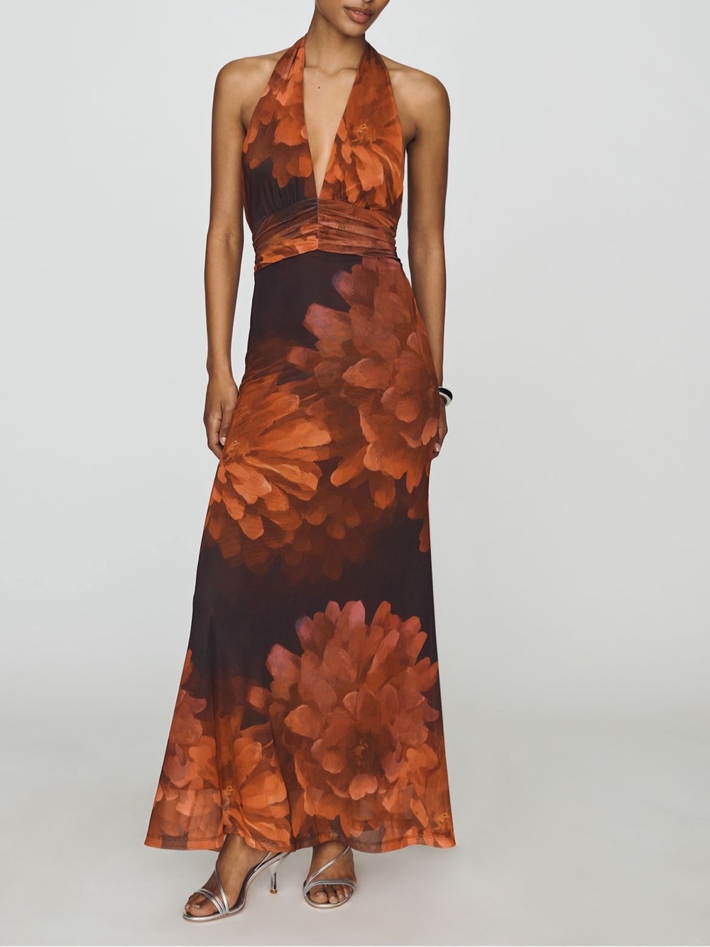 Bardot Elera Mesh Halter Maxi Dress from Anthropologie